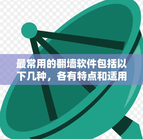 最常用的翻墙软件包括以下几种，各有特点和适用场景